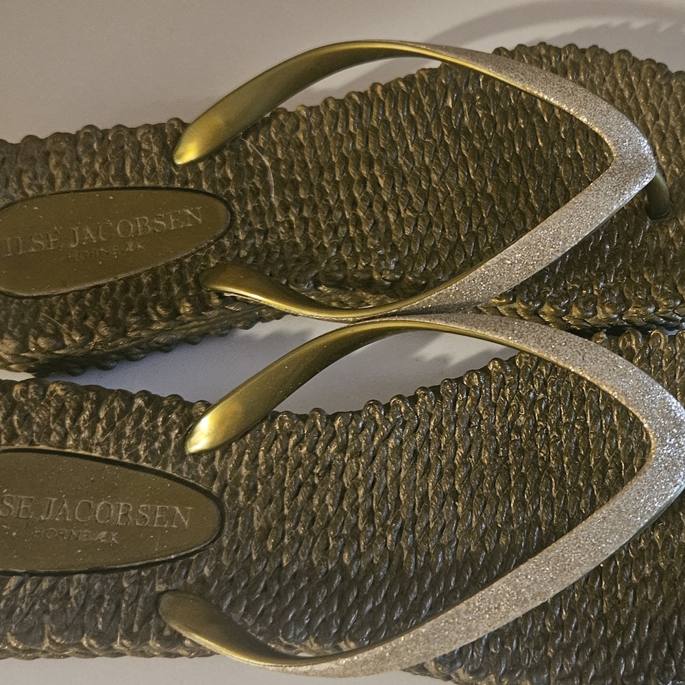 Ilse Jacobsen Metallic Flip Flops 7